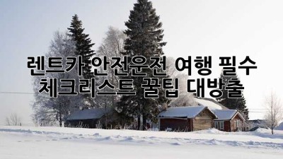 🚗 렌트카 안전운전, 여행 필수 체크리스트! 꿀팁 대방출 🍯